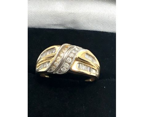 14ct gold vintage diamond dress ring (4.1g) 
