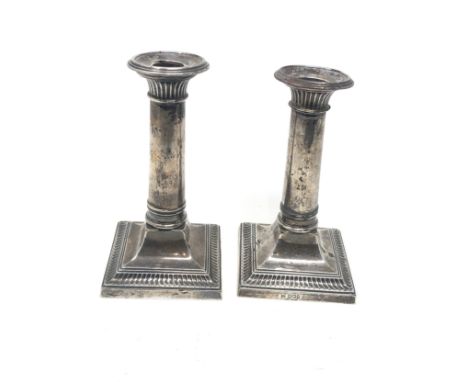 pair of antique silver candlestick sheffield silver hallmarks height 150cm 