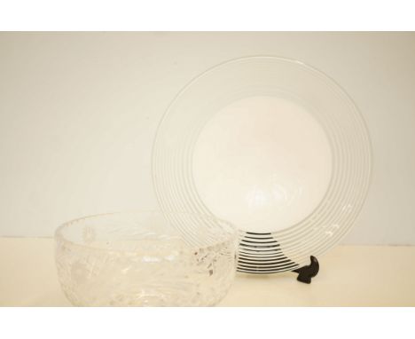 Good quality crystal fruit bowl together with a art glass Beranek bowl made in Czech republic 