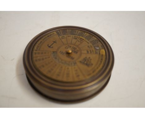 Brass calendar compass 