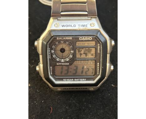 Casio world time digital wristwatch 