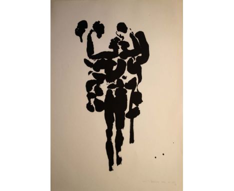 Louis le Brocquy HRHA, 1916-2012  
THE TAIN - Cúchulainn Displayed
 Brush lithograph, paper size 15" x 21 1/4" (38 x 54cm), s