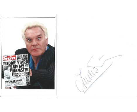 Freddie Starr, signature piece featuring a 6x4 colour photo and a signed page. Starr was an English stand-up comedian, impres