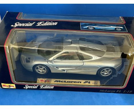 Maisto Models. McLaren F1 Die Cast Metal and Plastic. Scale 1:18. Unopened in original packaging. Special Edition. Car is set