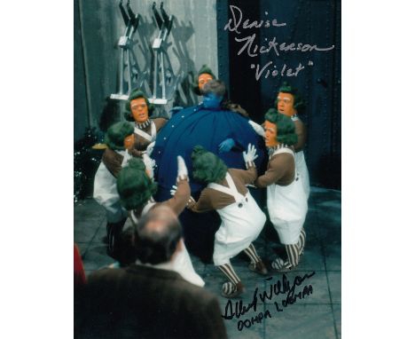 Blowout Sale! Willy Wonka double hand signed 10x8 photo. This beautiful 10x8 hand signed photo depicts Denise Nickerson as Vi