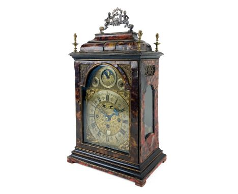 An important English three-train tortoiseshell Bracket Clock, of c.1740, its break-arch brass dial signed ‘Abraham Ferron’ wi