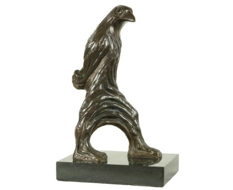 Rimantas Sulskis, Lithuanian (1943-1995) 'A Human and a Bird,' bronze,&nbsp;signed&nbsp; with initials, on rectangular marble