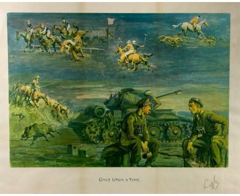 Charles "Snaffles" Johnson Payne (1884-1967)  "Once Upon a Time," coloured print, collage design depicting Hunting, Racing, P