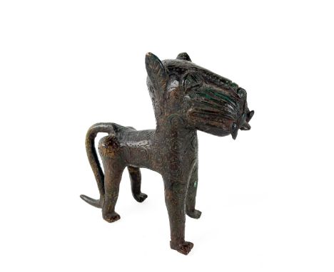 A Vintage bronze Figure&nbsp;of Benin Leopard, 14cms (5 1/2"). (1) 