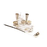 A George III English silver Sugar Tongs, another larger Victorian silver ditto, a small Birmingham