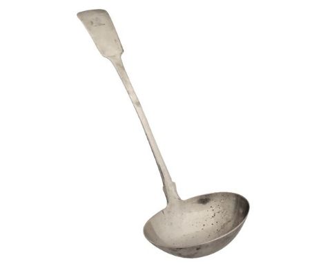 An Irish fiddle pattern and crested rat tail Soup Ladle, William IV period, Dublin 1831, by Charles Marsh, 44cms (13 1/2'') 2