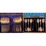 A good set of 6 Irish rat-tail fiddle pattern Teaspoons, by W. Cummins, Dublin 1818, and one other