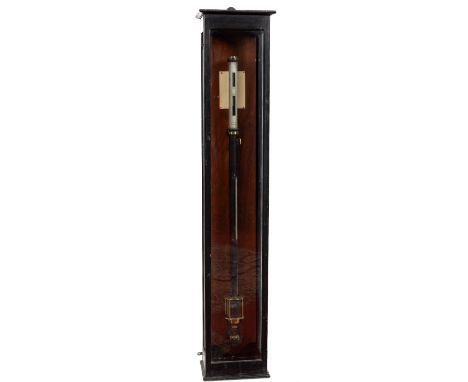 An important early 20th Century Irish ebonised cased black enamelled brass precision Stick Barometer, by 'Yeates, Dublin' wit