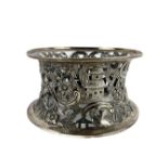 An attractive Irish silver Dish Ring, of pierced chinoiserie style decoration, by West & Son,
