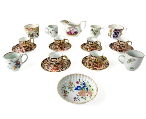 A set of 6 Royal Crown Derby Imari pattern Coffee Cups and Saucers, a pair of early 19th Century Derby Imari pattern Cups, 4 