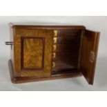 A good quality late Victorian figured walnut and mahogany table top Collectors Cabinet, with two