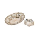 A good large oval pierced and embossed silver Bread Dish, Sheffield c. 1908, 30cms (12"),
