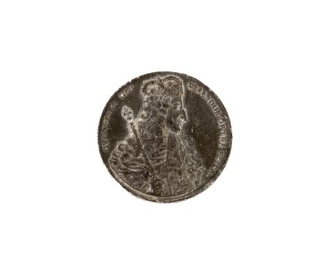 Token:&nbsp; A rare 18th Century Commemorative&nbsp;Pewter circular Token, the obverse with side profile of "Guillimus Rex - 