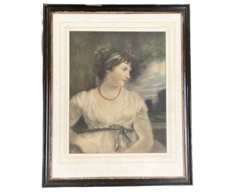 After Sir Joshua Reynolds  Coloured Mezzotint "The Right Hon. Lady Elizabeth Lee," 48cms x 34cms (19" x 13 1/4"); and two oth