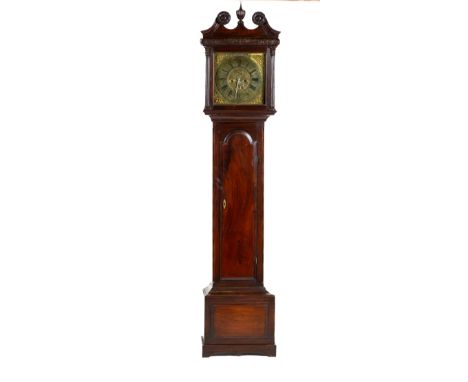 A very fine Irish mahogany Chippendale Longcase Clock, 12 1/2" square brass dial with extensive engraving&nbsp;signed 'Newman