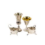 A miniature Chester silver Sauceboat, c. 1901, another similar ditto 1902, a small Irish silver