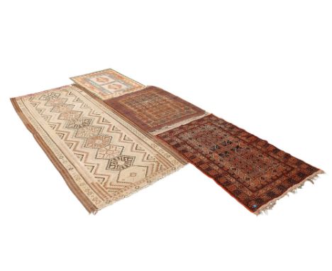 A kelim runner, a small kelim and two other rugs largest 106 by 274cm.(4)