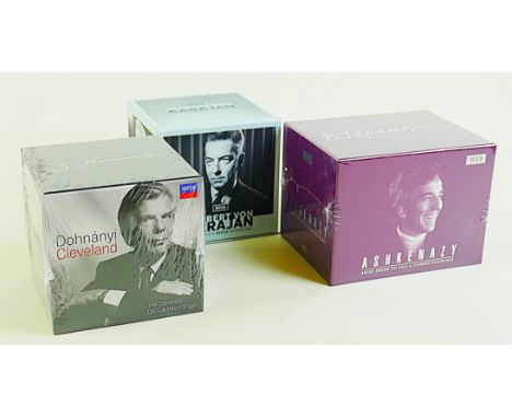 A group of 3 classical box sets comprising of the complete CD recording of Herbert Von Karajan (blue box), Dohnanyi Cleveland