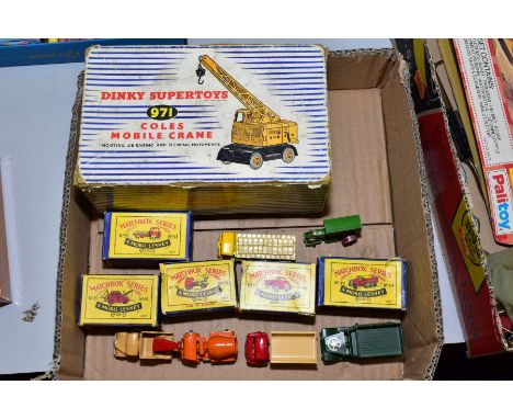 FIVE BOXED MATCHBOX 1-75 SERIES DIECAST VEHICLES, Bedford Wreck truck, No 13, E.R.F. Cement Mixer, No 26, orange body, silver