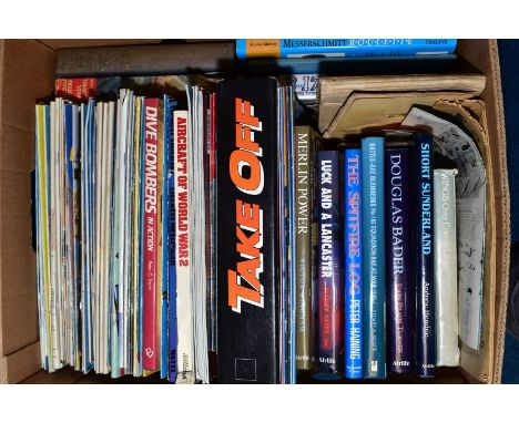 AIRCRAFT INTEREST BOOKS AND MAGAZINES, including Merlin Power by Victor Bingham, The Spitfire Log by Peter Haining, Battle-Ax