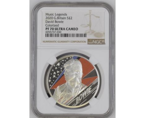 UNITED KINGDOM. Elizabeth II, 1952-. Silver 2 pounds, 2020. Royal Mint. Proof. The third release from the "Music Legends" ser