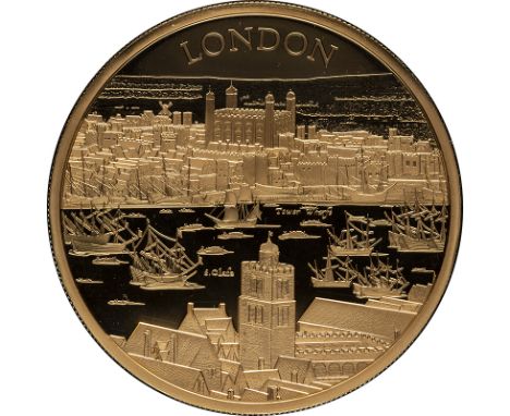 UNITED KINGDOM. Elizabeth II, 1953-2022. Gold 500 pounds, 2022. Royal Mint. Proof. First design in the City Views series, fea
