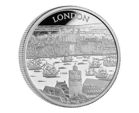 UNITED KINGDOM. Elizabeth II, 1952-2022. Silver 2 pounds, 2022. Royal Mint. Proof. First design in the City Views series, fea