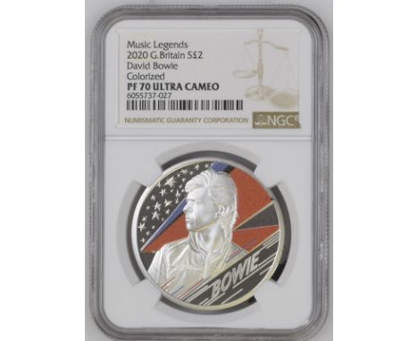 UNITED KINGDOM. Elizabeth II, 1952-. Silver 2 pounds, 2020. Royal Mint. Proof. The third release from the "Music Legends" ser