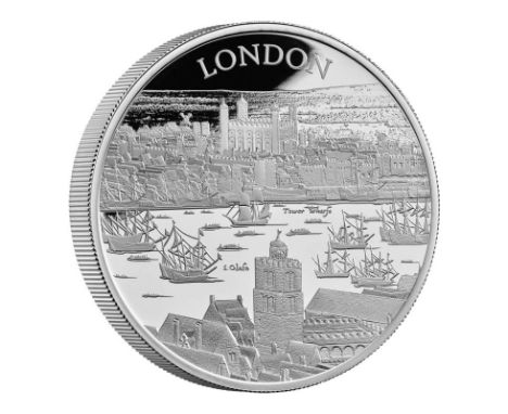UNITED KINGDOM. Elizabeth II, 1953-2022. Silver 10 pounds, 2022. Royal Mint. Proof. First design in the City Views series, fe