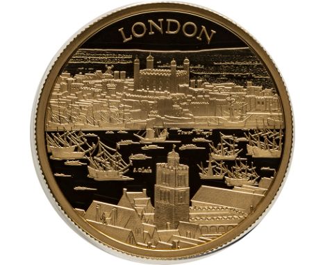 UNITED KINGDOM. Elizabeth II, 1952-2022. Gold 100 pounds, 2022. Royal Mint. Proof. First design in the City Views series, fea