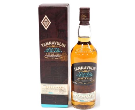 A bottle of Tamnavulin Speyside single malt Scotch Whisky, double cask, batch number 0308, boxed. 