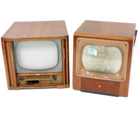 Two vintage 1950s televisions, made by Decca and Baird. (AF)