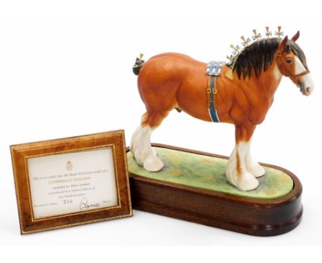 A Royal Worcester matt glaze porcelain equestrian figure of Clydesdale Stallion, modelled by Doris Lindner, limited edition n