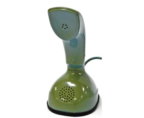 A Swedish Tillhor Teleerkert turquoise vintage Cobra telephone. 