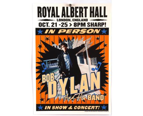 Bob Dylan posters - concert tour posters printed on card stock, designed by Geoff Gans, Royal Albert Hall, Wembley Arena, US 