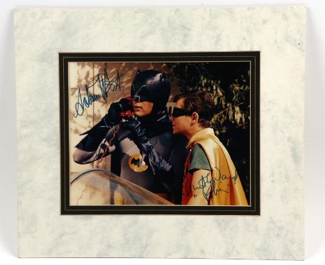 Batman (1966) Adam West, Burt Ward signed Photo Display Adam West and Burt Ward signed 10"x8" colour photo, mounted 15.5"x13.