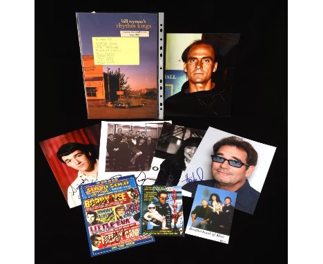 Collection of 24 Music Autographs - 12 signed photographs of Pop icons from the 20th century, to include; James Taylor, Huey 