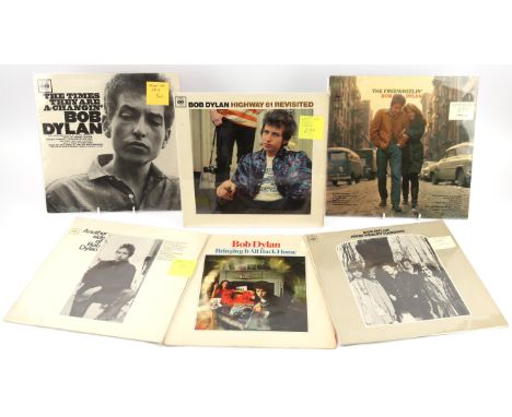 Bob Dylan vinyl records - The Freewheelin' Bob Dylan; The Times They Are A Changin'; Another Side Of Bob Dylan; Bringing It A