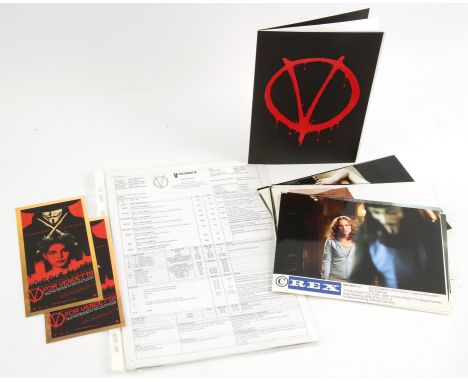V for Vendetta - Premiere Items - Letter and the Carded invite for the UK Premiere for V for Vendetta, (2), together with two