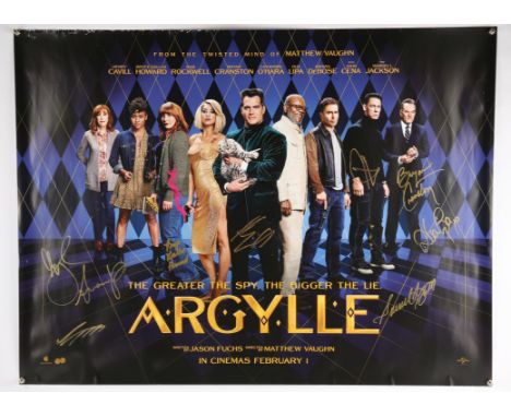Argyle (2024) Henry Cavil and Cast Signed Quad Poster  Argyle Cast signed UK Quad (30x40) Signed by 9 actors, to include;Henr