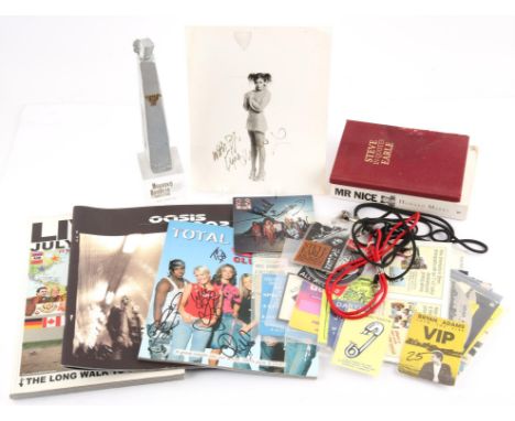 Music ephemera - to include backstage passes for Metallica, David Lee Roth, ZZ Top, Steve Earl, George Michael,  David Bowie,