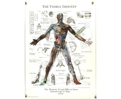 The Visible Imhotep - ILM crew gift for The Mummy (1999), Industrial Light & Magic production made poster printed on heavy ca