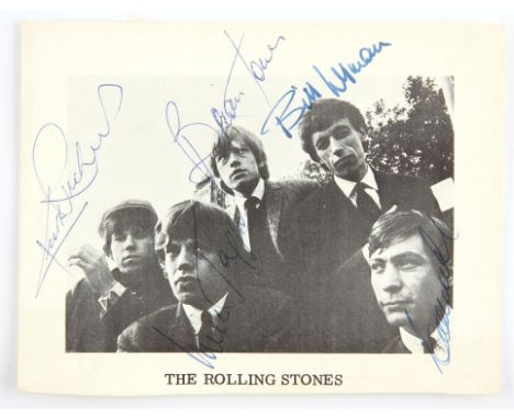The Rolling Stones signed promotional postcard - b&w card circa mid 1960s signed to front and rear  by all of the classic lin