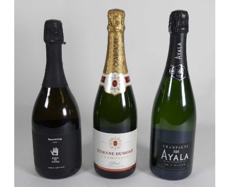 Etienne Dumont NV Brut Champagne, one bottle; Ayala NV Brut Champagne, one bottle; and Bird in Hand 2020 sparkling wine, Aust