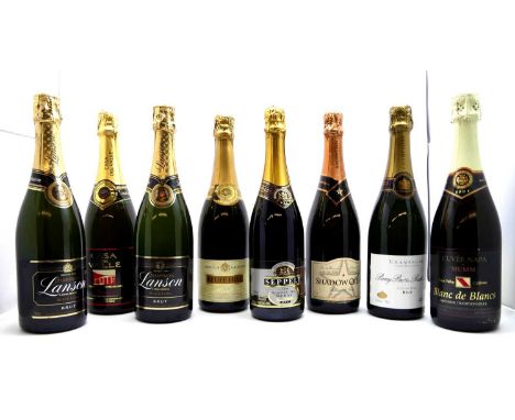 Berry Bros &amp; Rudd Ltd. NV Brut Champagne, one bottle; Lanson Black Label NV Brut Champagne; two bottles; five bottles of 